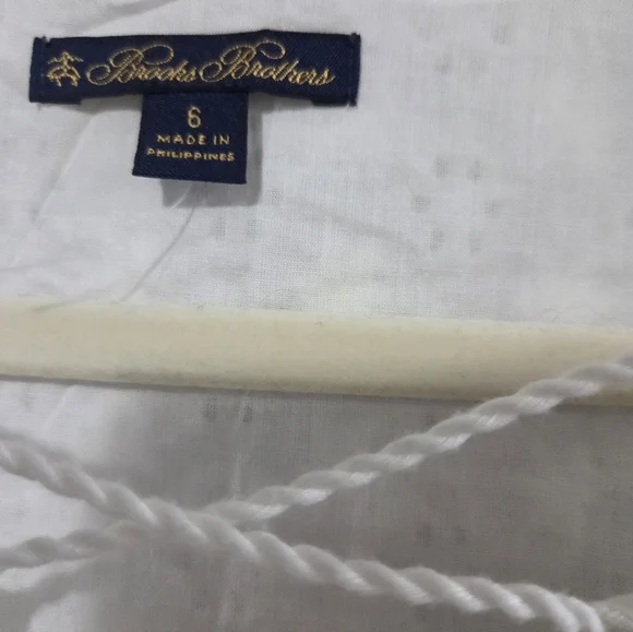 Brooks Brothers White Eyelet Lace-Up Midi Dress, Sz 6 - Picture 4 of 5